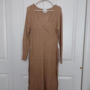 Pink Rose cable knit Sweater Dress